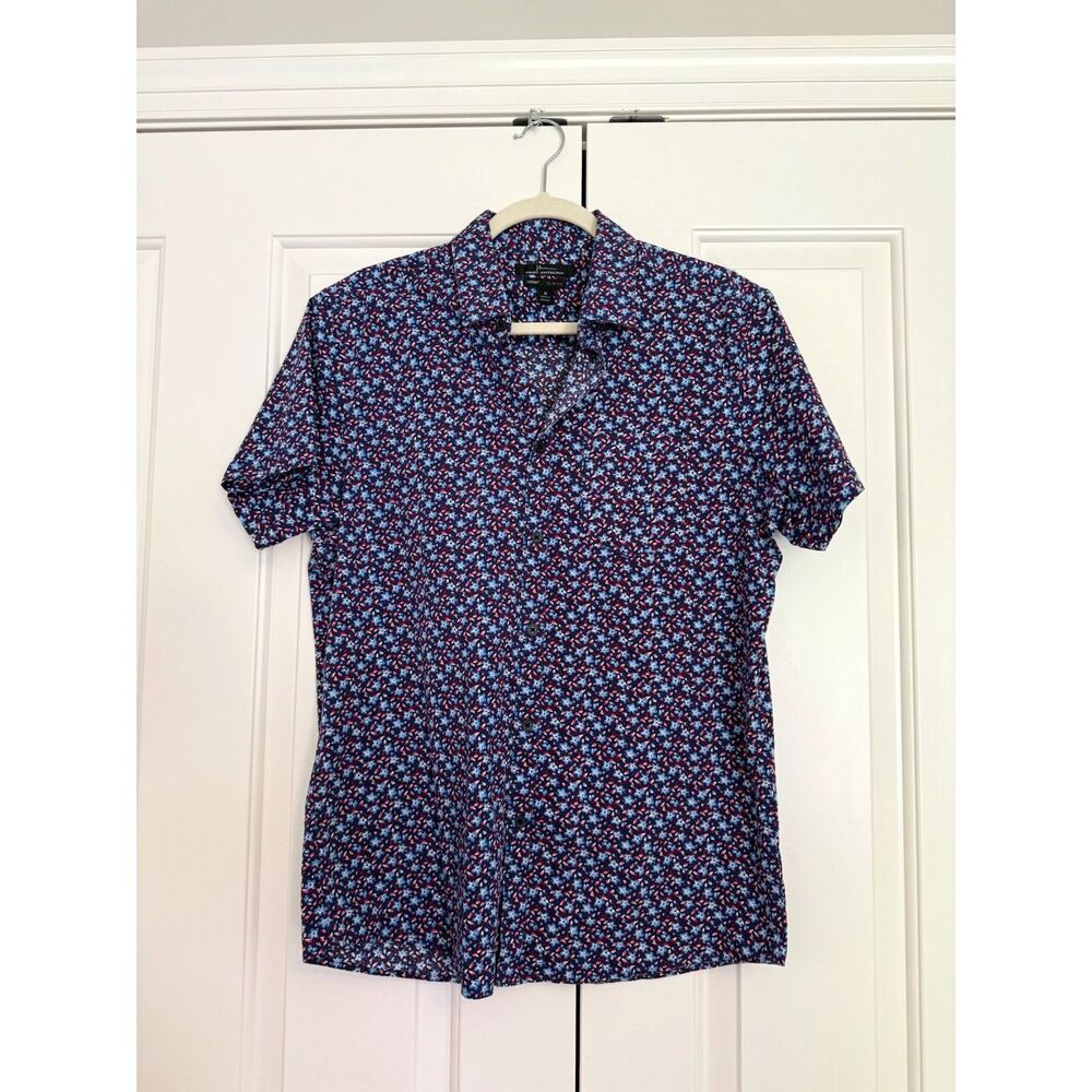 NWOT Marc Anthony Floral Short Sleeve Button Down - Slim Fit, 97% Cotton